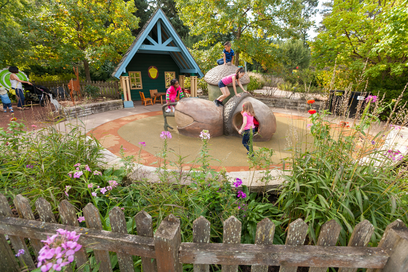 Children playing in the Children's Garden